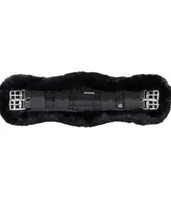 Felix Bühler Sangle courte en véritable fourrure d'agneau Perfect Shape noir/noir New