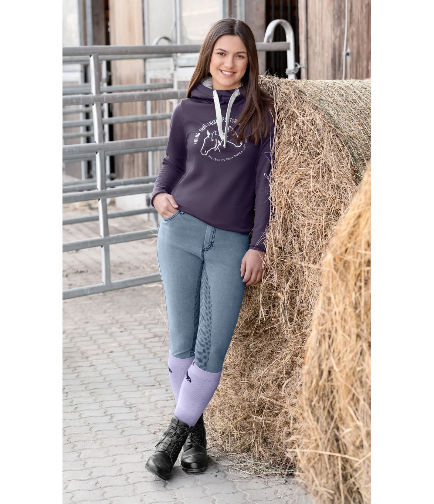 Felix Bühler Sweat à capuche en stretch Performance enfant violet foncé