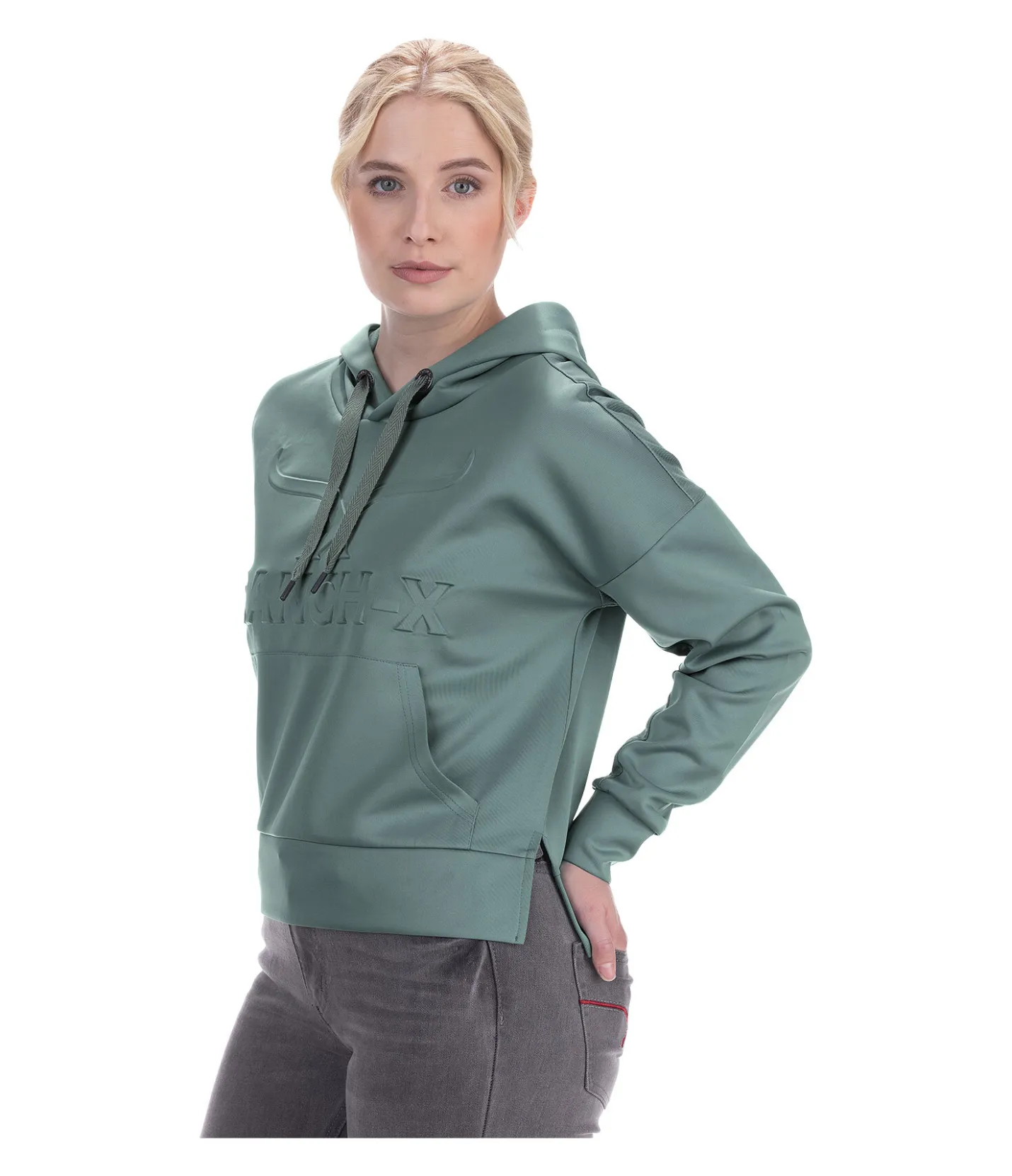 RANCH-X Sweat à capuche mesh Rea matcha foncé