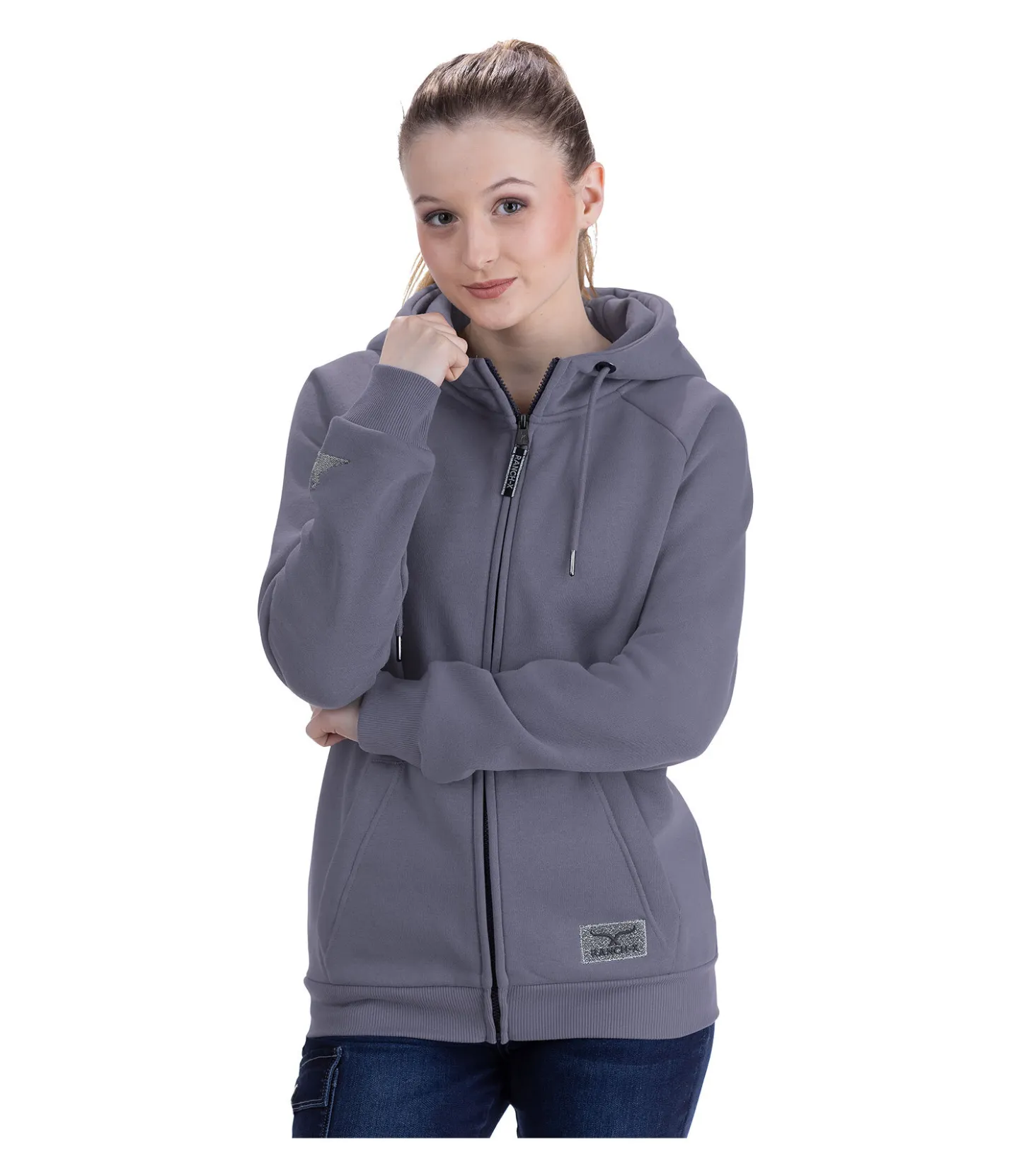 RANCH-X Sweat à capuche zippé Josiah bleu arctique New
