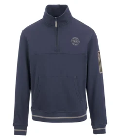 STONEDEEK Sweat à col zippé homme Zach Saphir foncé  Clearance
