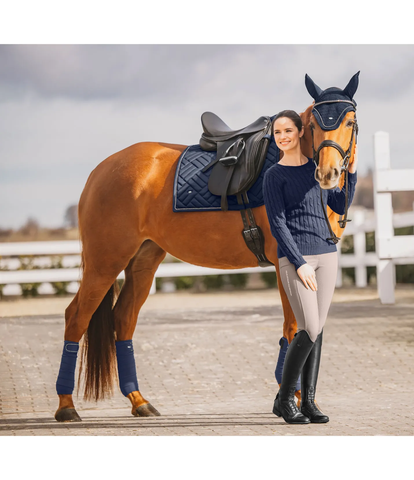 SHOWMASTER Tapis de selle Brillant navy classique Sale