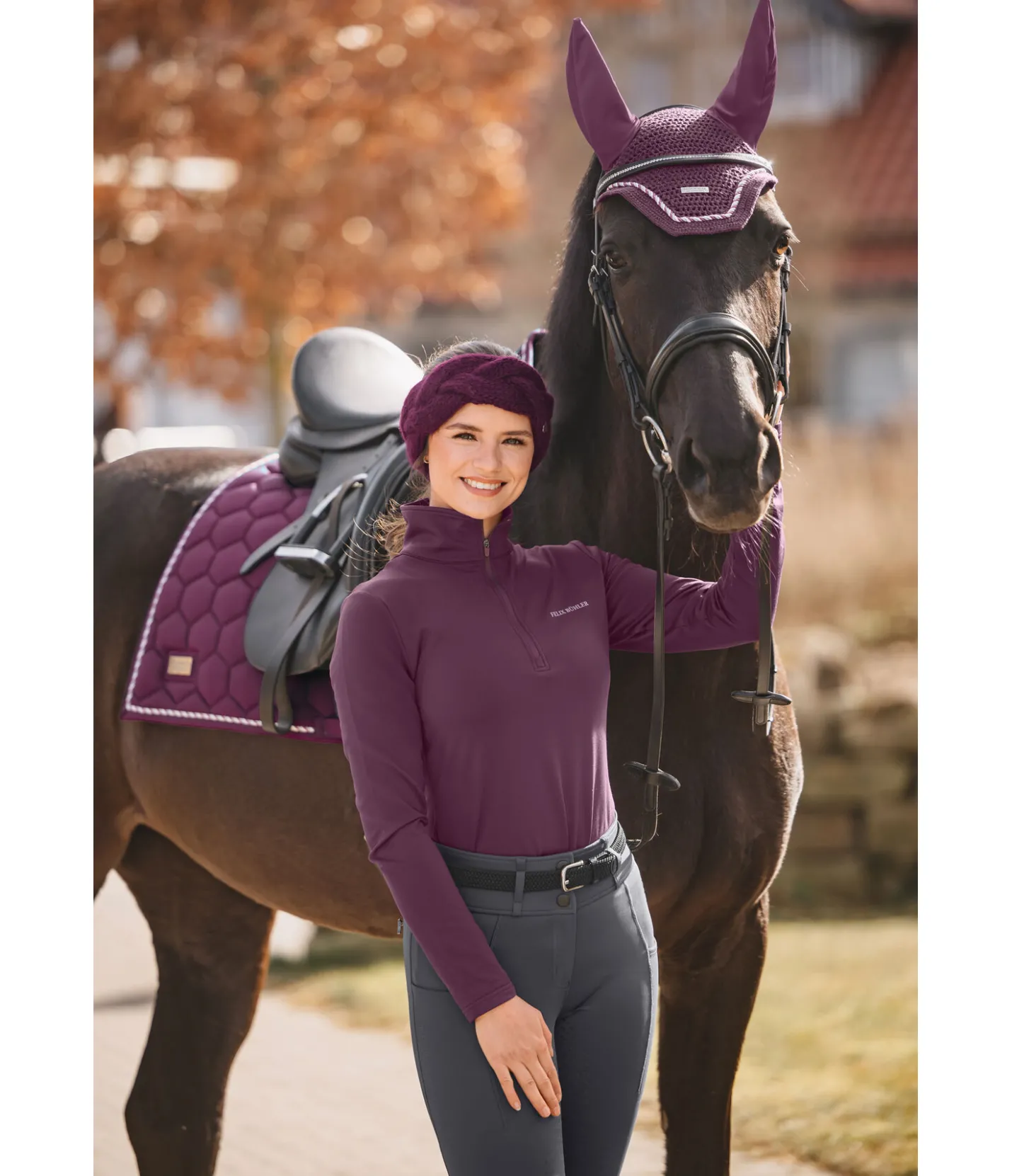 Felix Bühler Tapis de selle Sophistication sans passants de contre-sanglons noir-violet Online