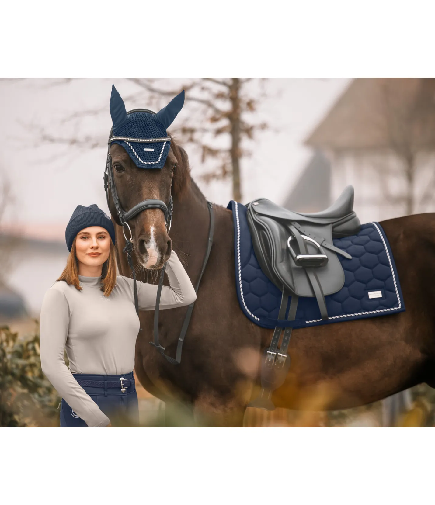 Felix Bühler Tapis de selle Sophistication sans passants de contre-sanglons navy Outlet