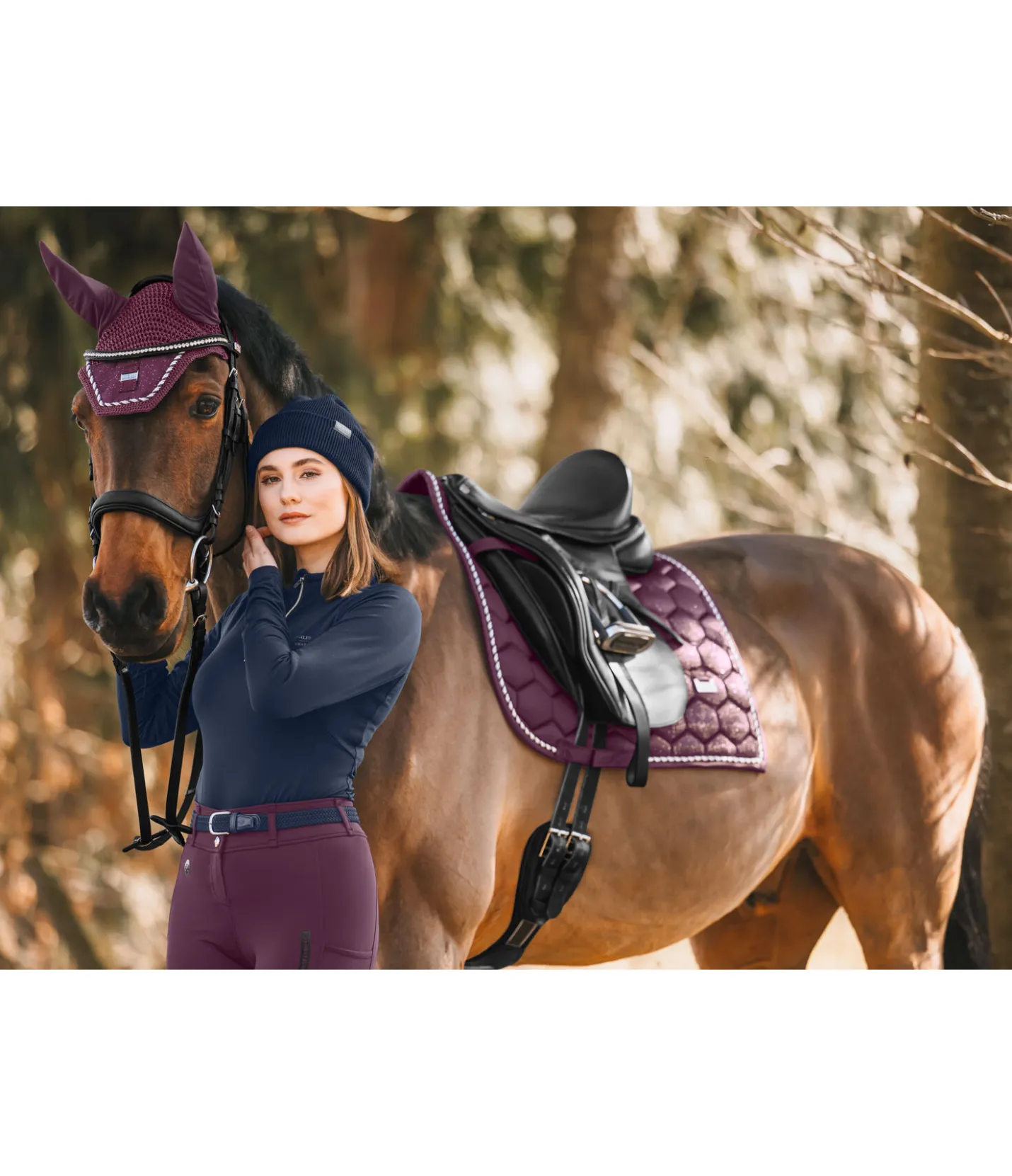 Felix Bühler Tapis de selle Sparkling II noir-violet Discount