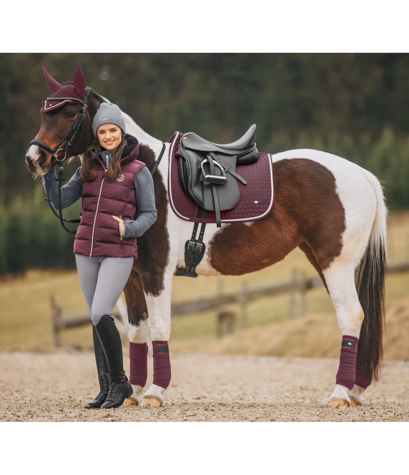 SHOWMASTER Tapis de selle en coton Basic Deluxe acajou Outlet