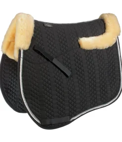 Felix Bühler Tapis de selle en véritable fourrure d'agneau Queensland noir Hot