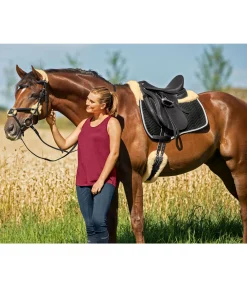 Felix Bühler Tapis de selle en véritable fourrure d'agneau Queensland noir Hot