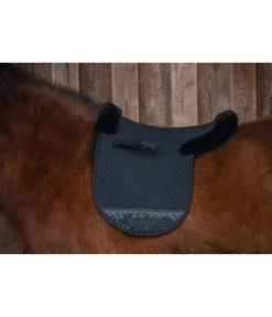 FENGUR Tapis de selle islandais en véritable fourrure d'agneau noir/noir Discount