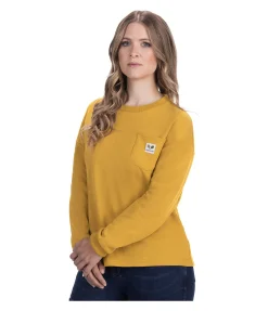 TWIN OAKS T-shirt à manches longues en coton Sooke miel doré