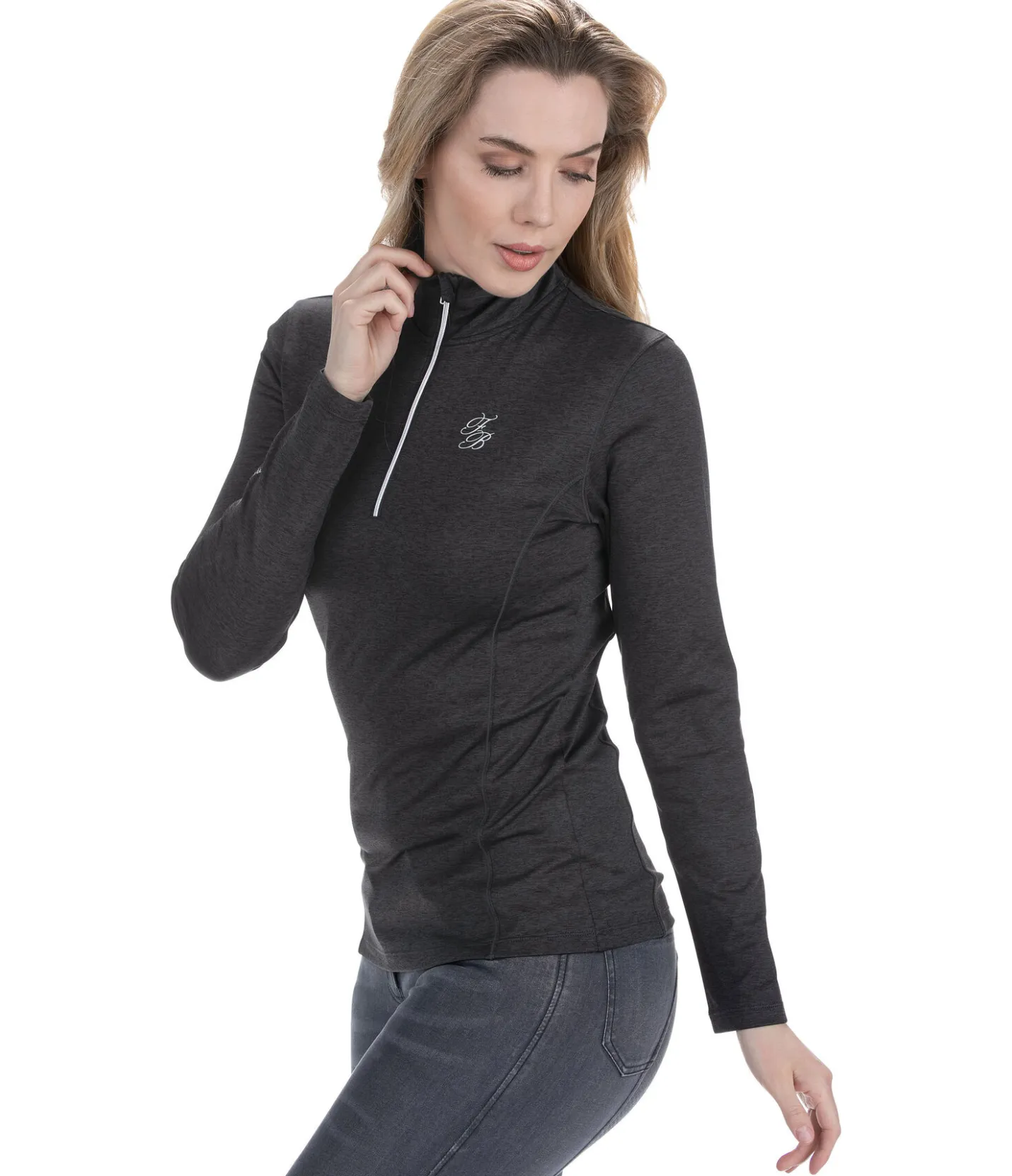 Felix Bühler T-shirt à manches longues stretch Performance Nina noir Clearance