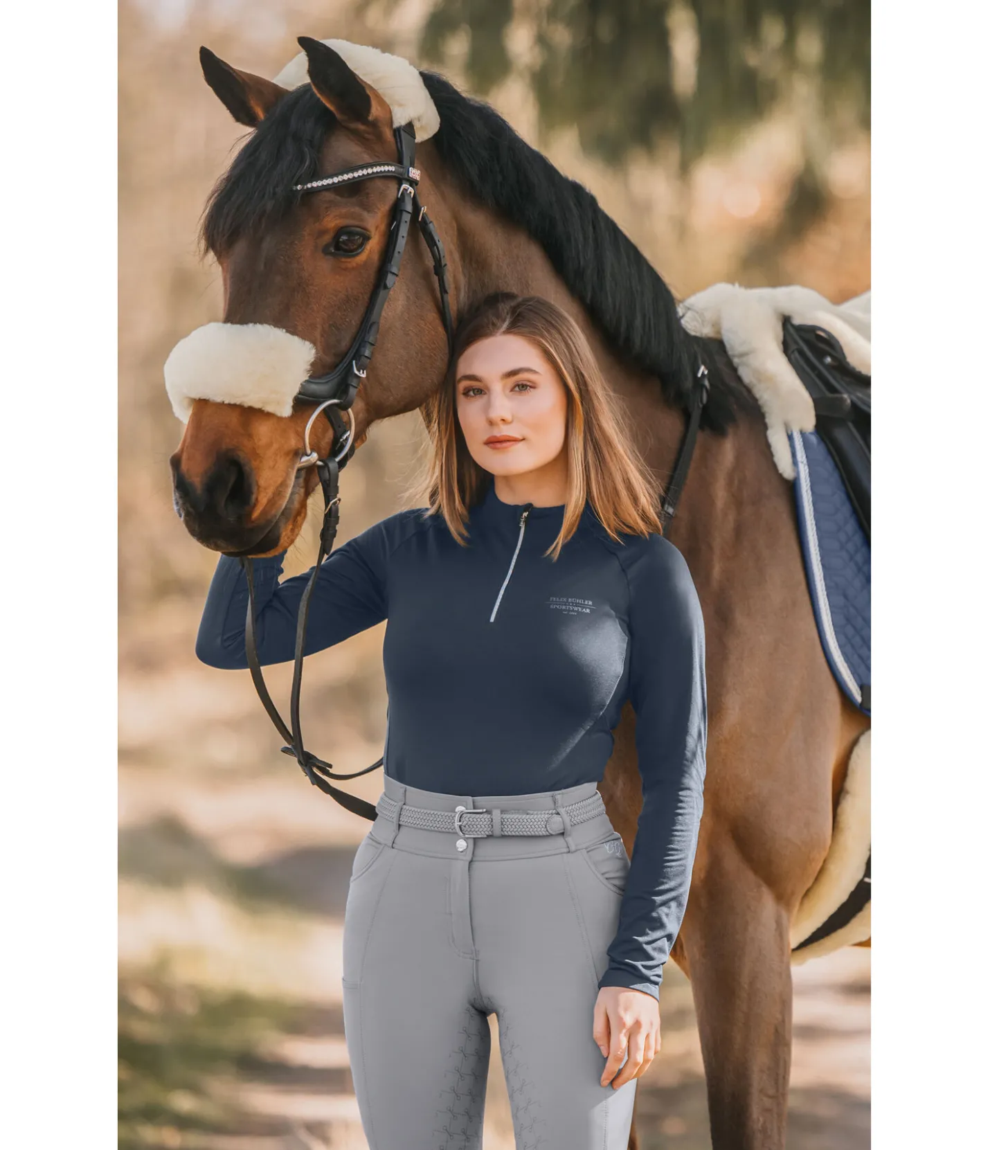 Felix Bühler T-shirt à manches longues stretch Performance Zoe navy Outlet