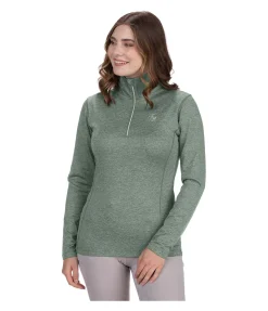 Felix Bühler T-shirt à manches longues stretch Performance Nina vert pastel New