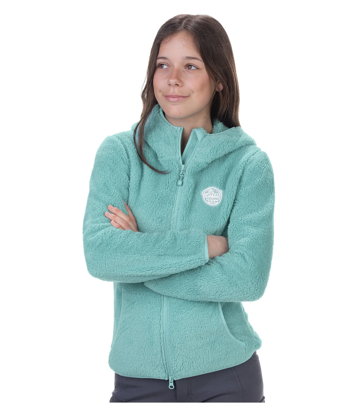 STEEDS Veste à capuche en polaire Teddy enfant Irma bleu lagune