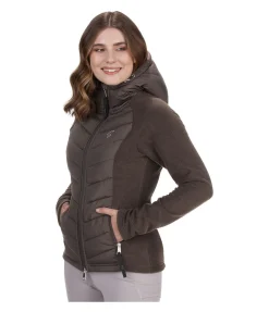 STEEDS Veste bi-matière à capuche Elisa chocolat noir Discount