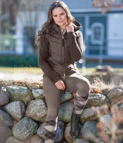 STEEDS Veste bi-matière à capuche Elisa chocolat noir Discount