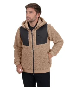 Felix Bühler Veste bi-matière avec polaire Teddy homme Ottawa caramel Sale