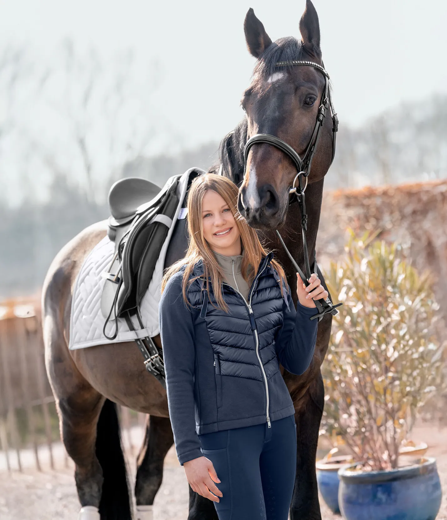 Felix Bühler Veste d'équitation bi-matière enfant Bellia navy Clearance