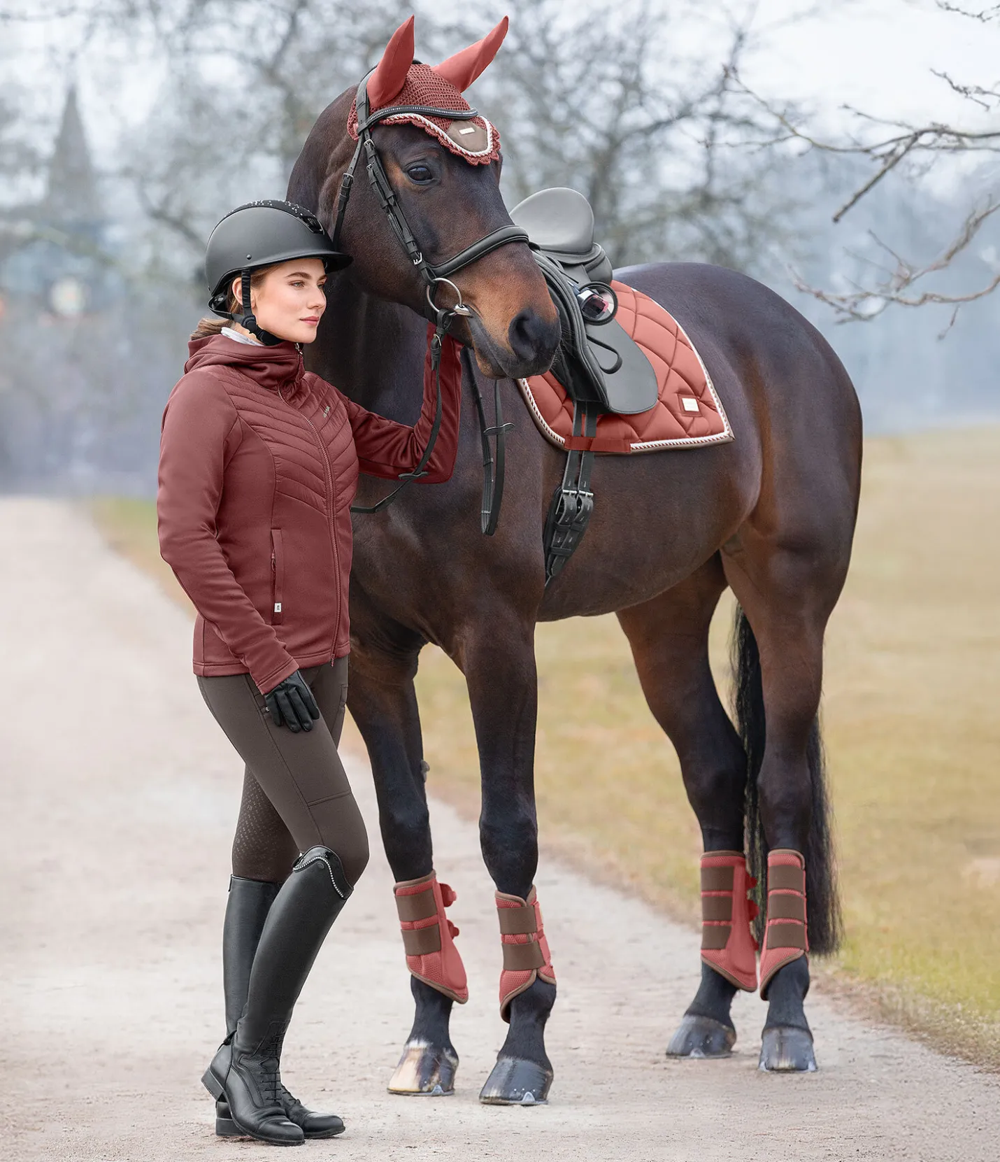 Felix Bühler Veste d'équitation bi-matière à capuche Mara merlot Sale