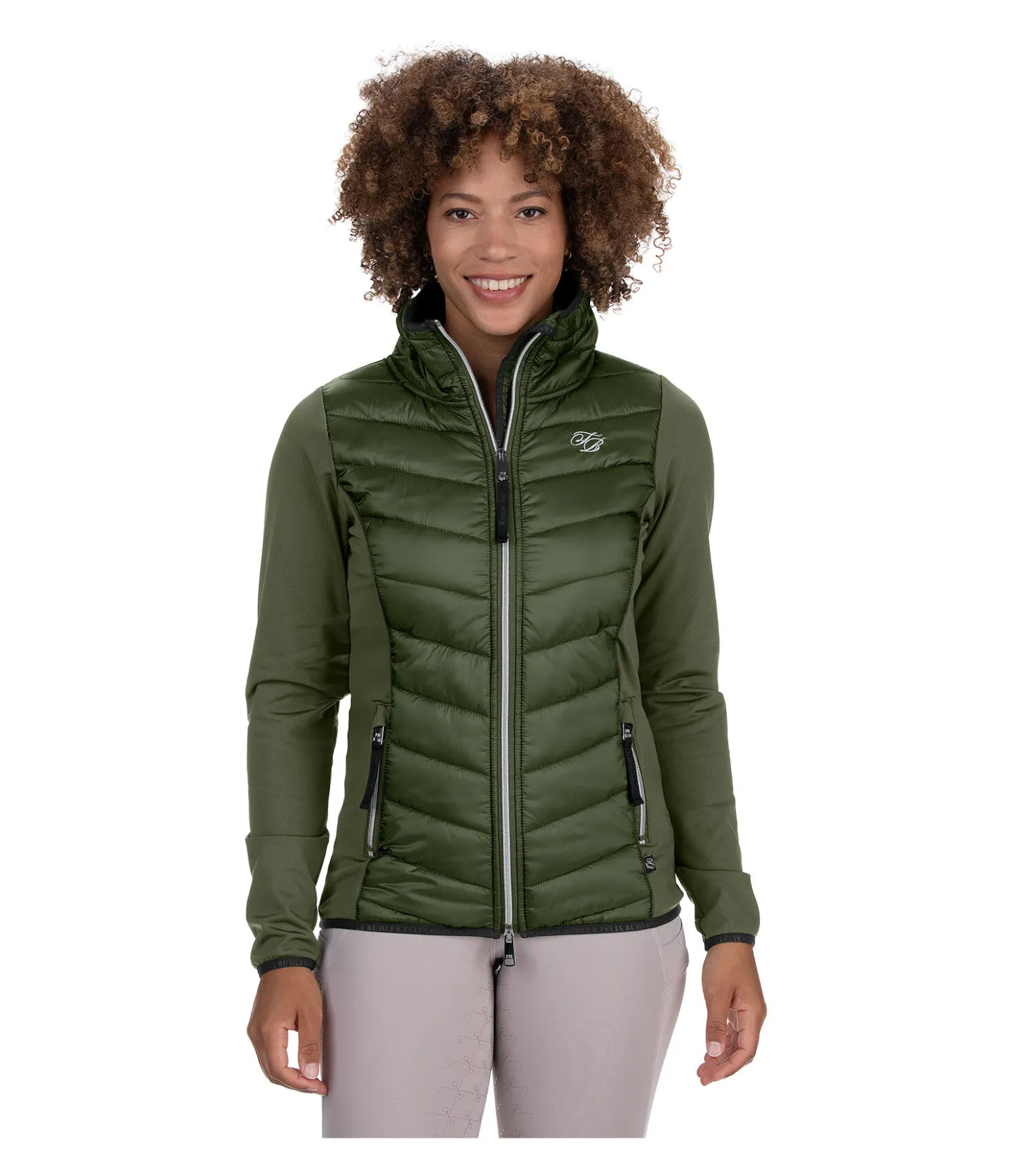 Felix Bühler Veste d'équitation bi-matière Amelia olive Outlet