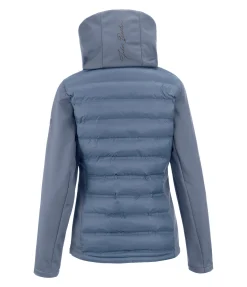 Felix Bühler Veste d'équitation softshell bi-matière à capuche Celina bleu fumée Hot