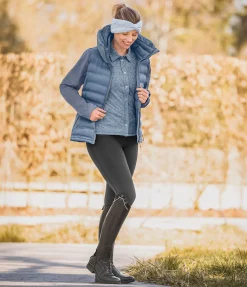 Felix Bühler Veste d'équitation softshell bi-matière à capuche Celina bleu fumée Hot