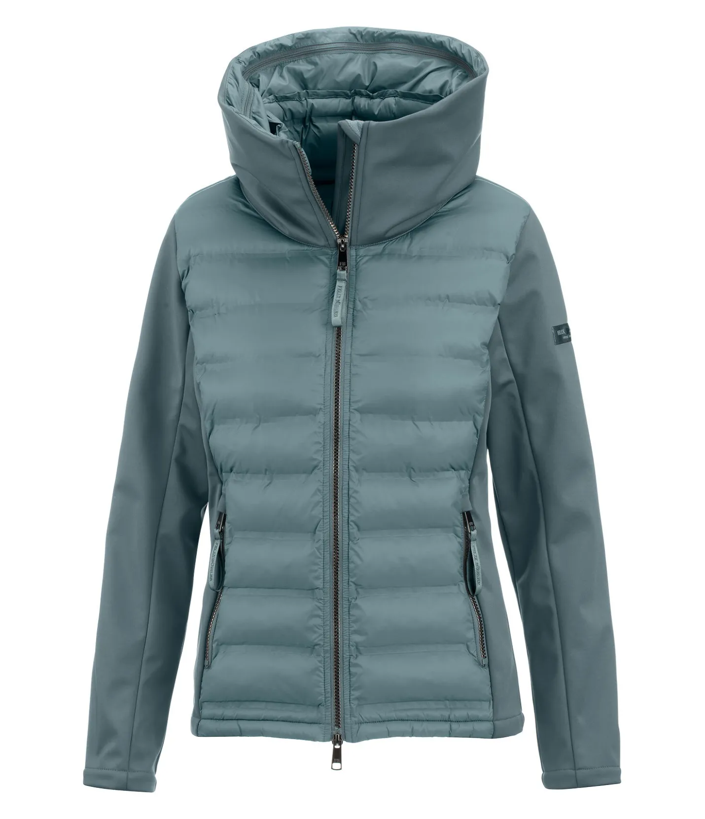 Felix Bühler Veste d'équitation softshell bi-matière à capuche Celina vert jade Best