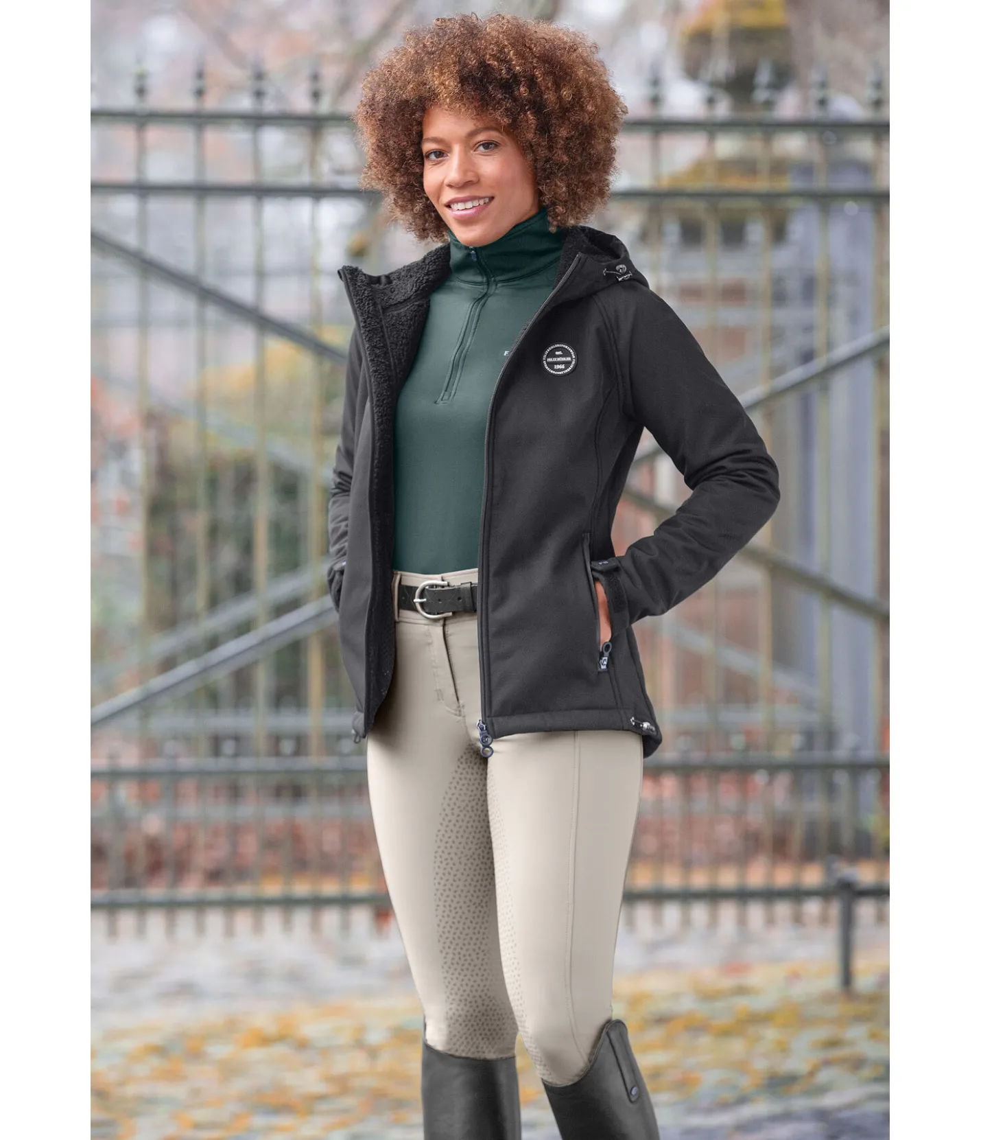 Felix Bühler Veste d'équitation softshell à capuche Lara II noir Online