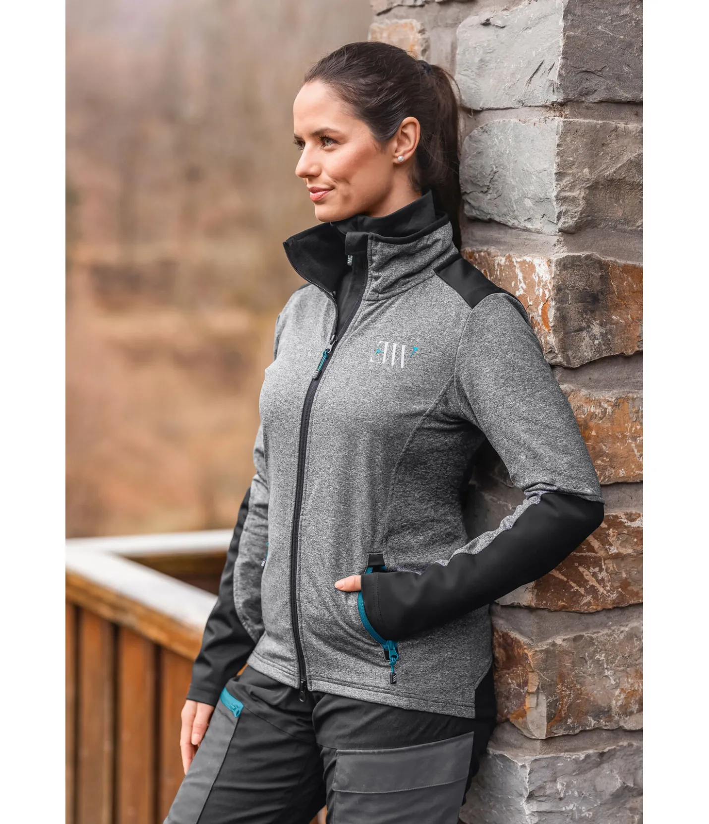 EQUESTRIAN WORK WEAR Veste fonctionnelle en stretch anthracite New