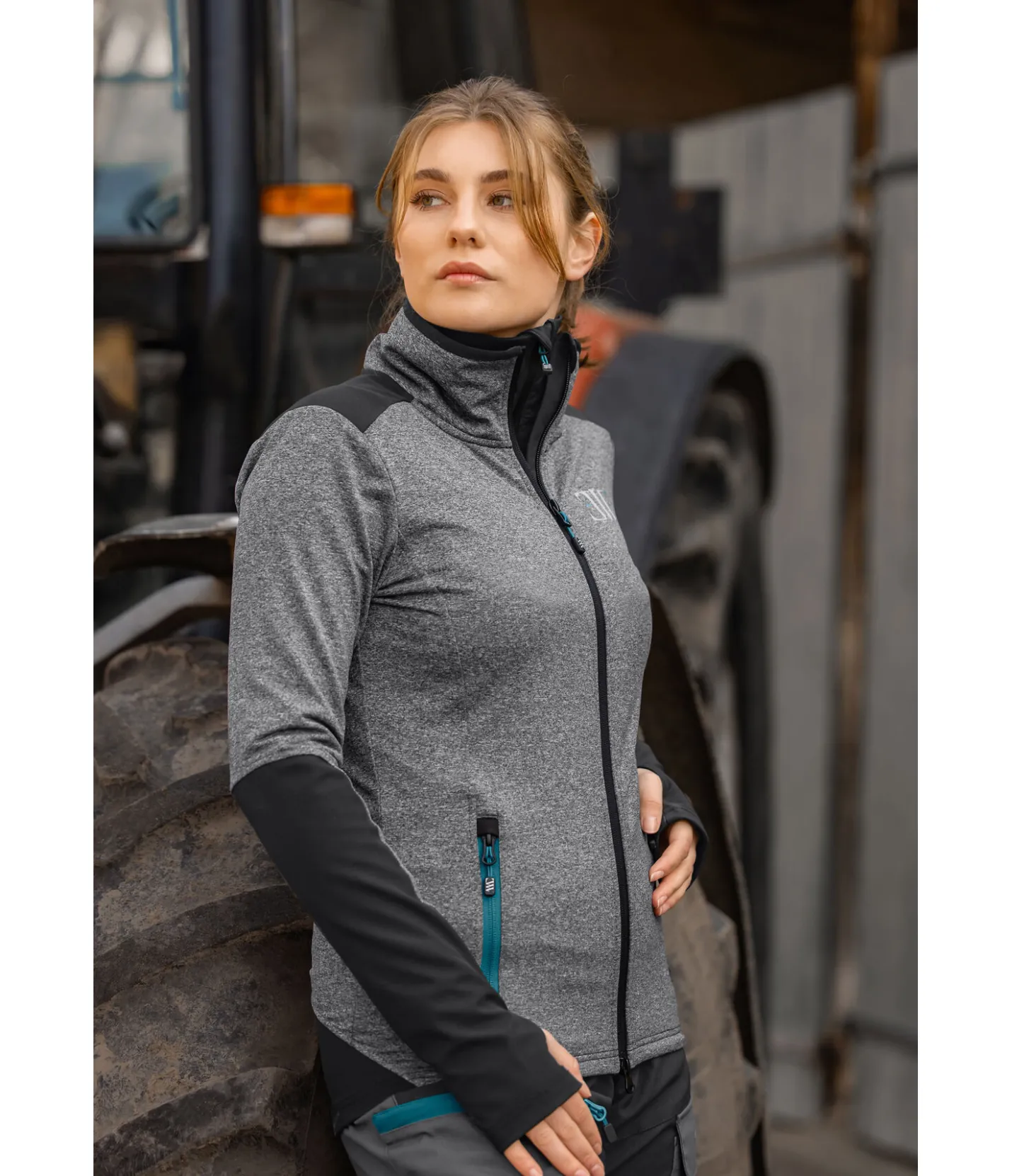 EQUESTRIAN WORK WEAR Veste fonctionnelle en stretch anthracite New