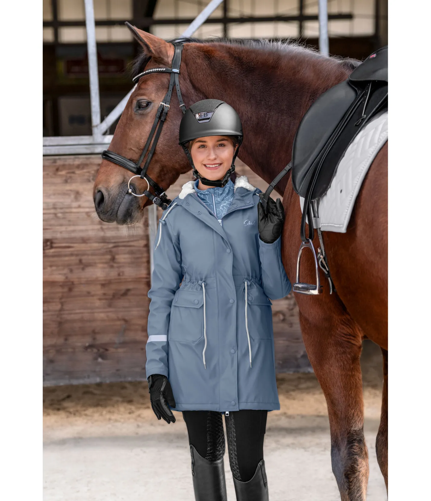 STEEDS Veste hiver de pluie enfant Sealy II bleu fumée Sale