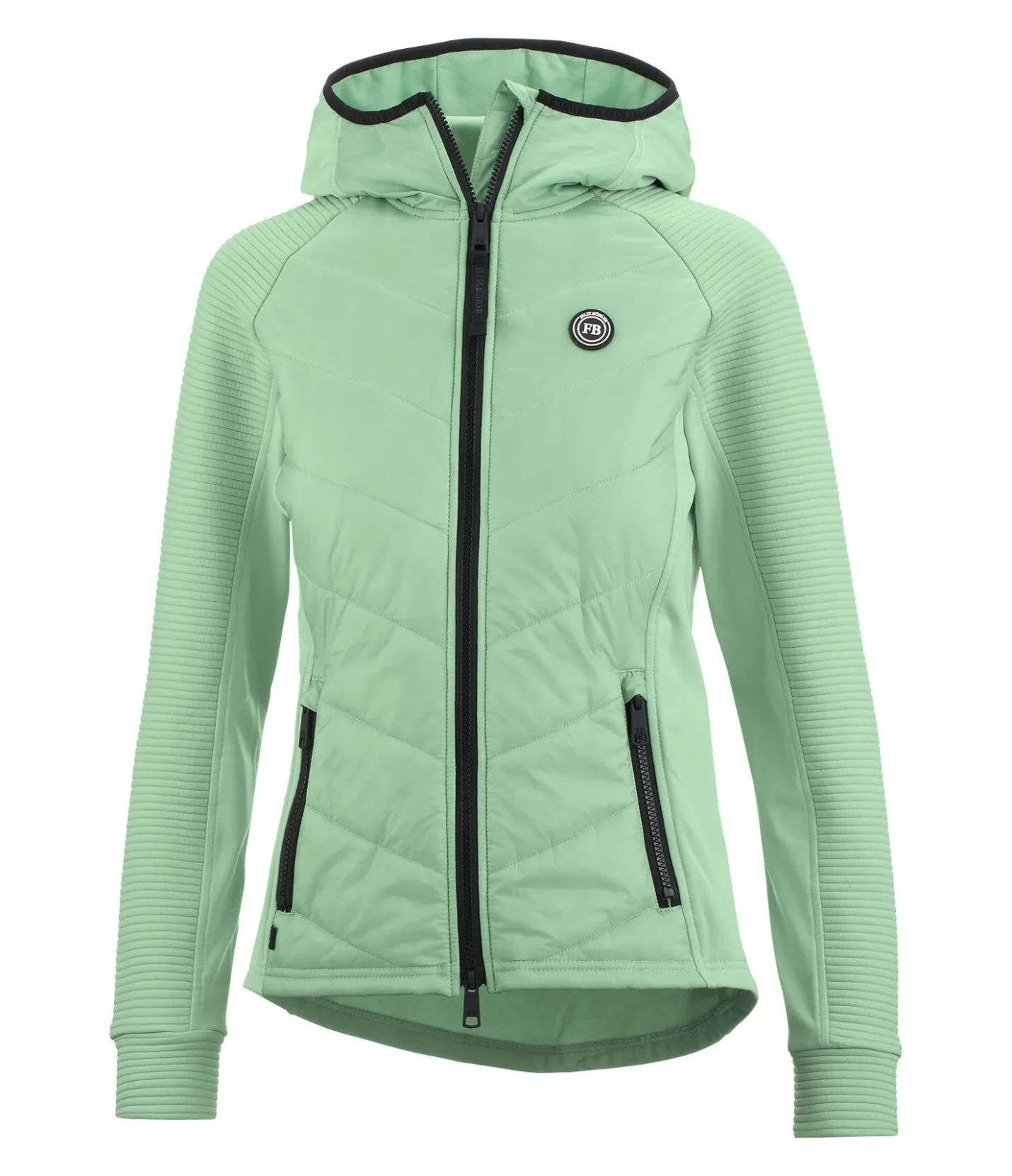 Felix Bühler Veste stretch bi-matière à capuche Lene aloe vera Best