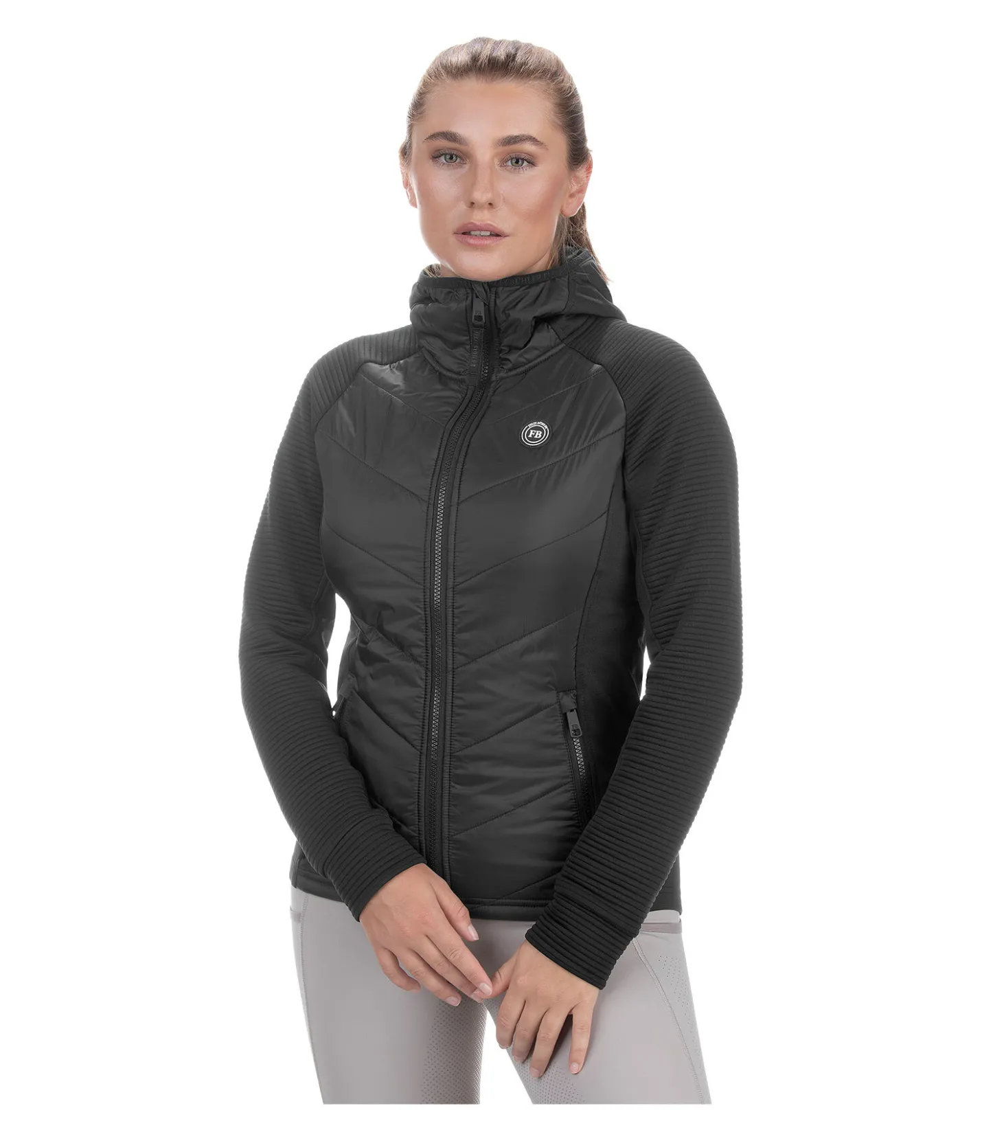 Felix Bühler Veste stretch bi-matière à capuche Lene noir Hot