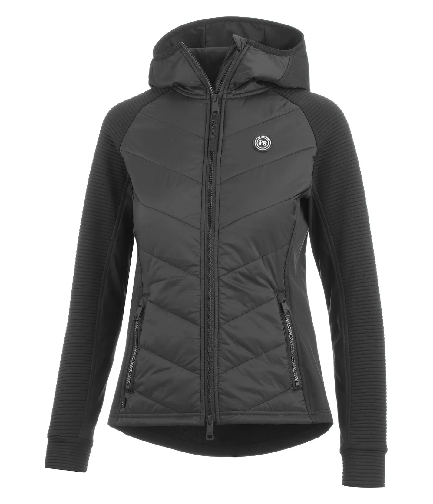 Felix Bühler Veste stretch bi-matière à capuche Lene noir Hot