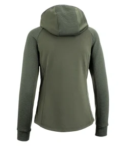 Felix Bühler Veste stretch bi-matière à capuche Lene vert profond New