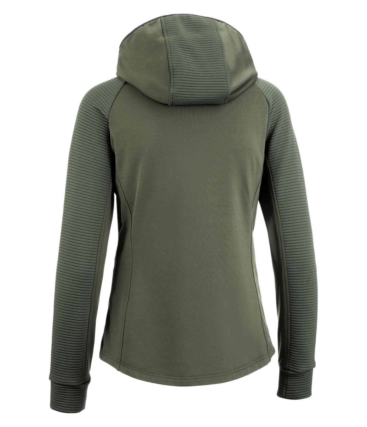 Felix Bühler Veste stretch bi-matière à capuche Lene vert profond New